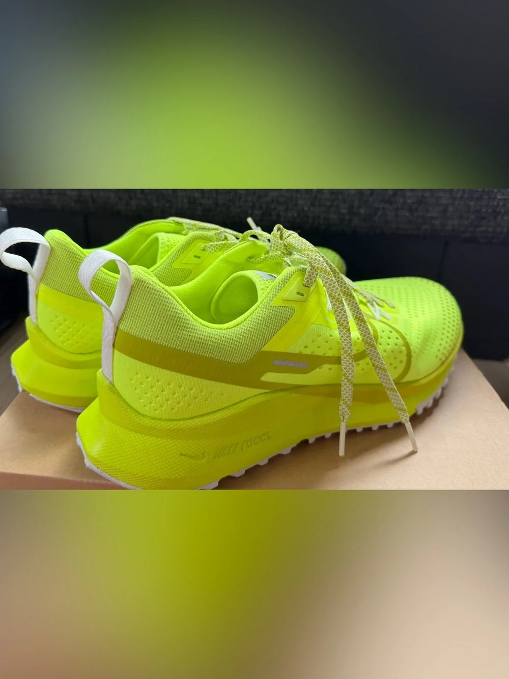 Nike React Pegasus Trail 4 Gore Bolt Bright Cactus Yellow Running Shoes 8M/9.5W